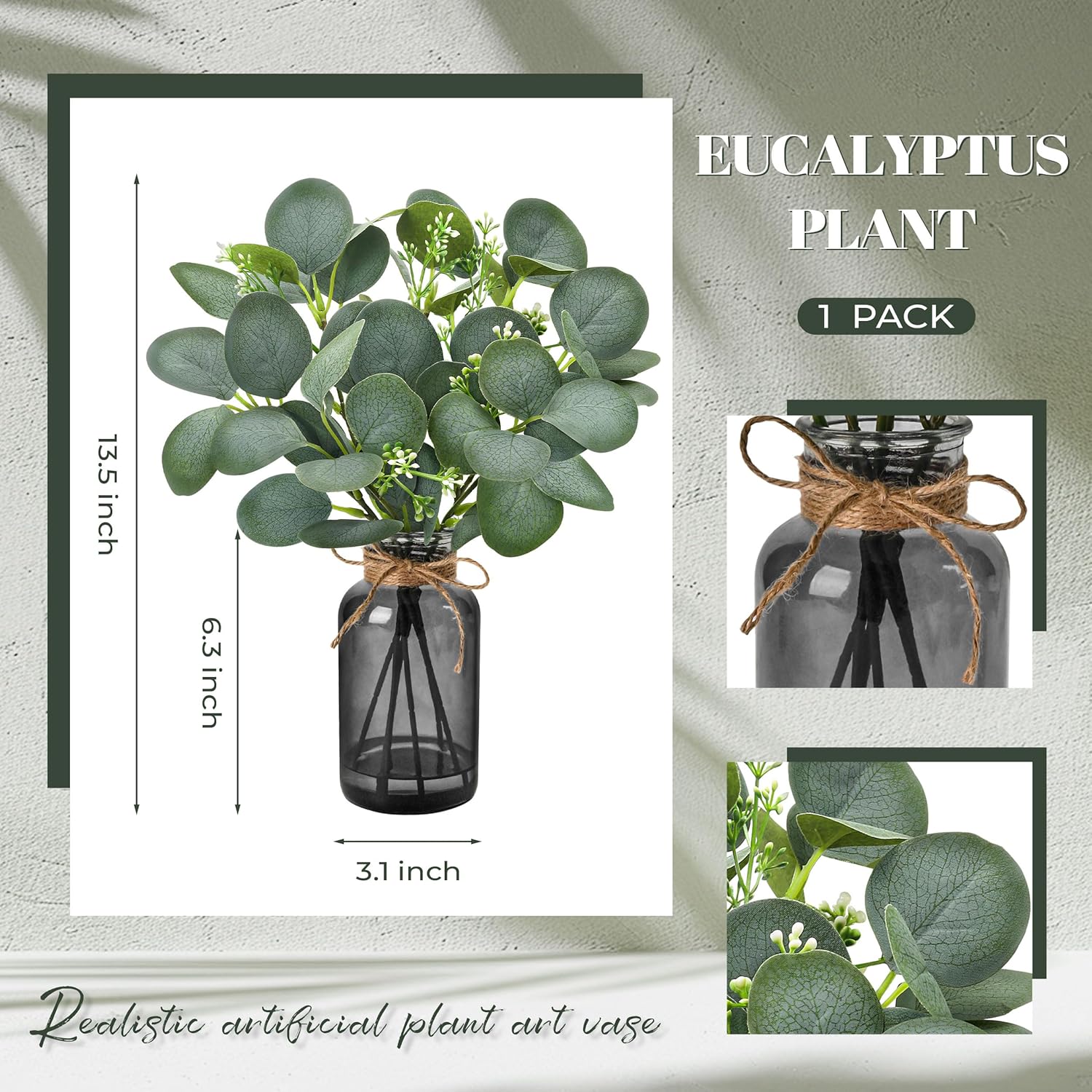 Farmhouse Black Artificial Plant — 13.5" - View 3