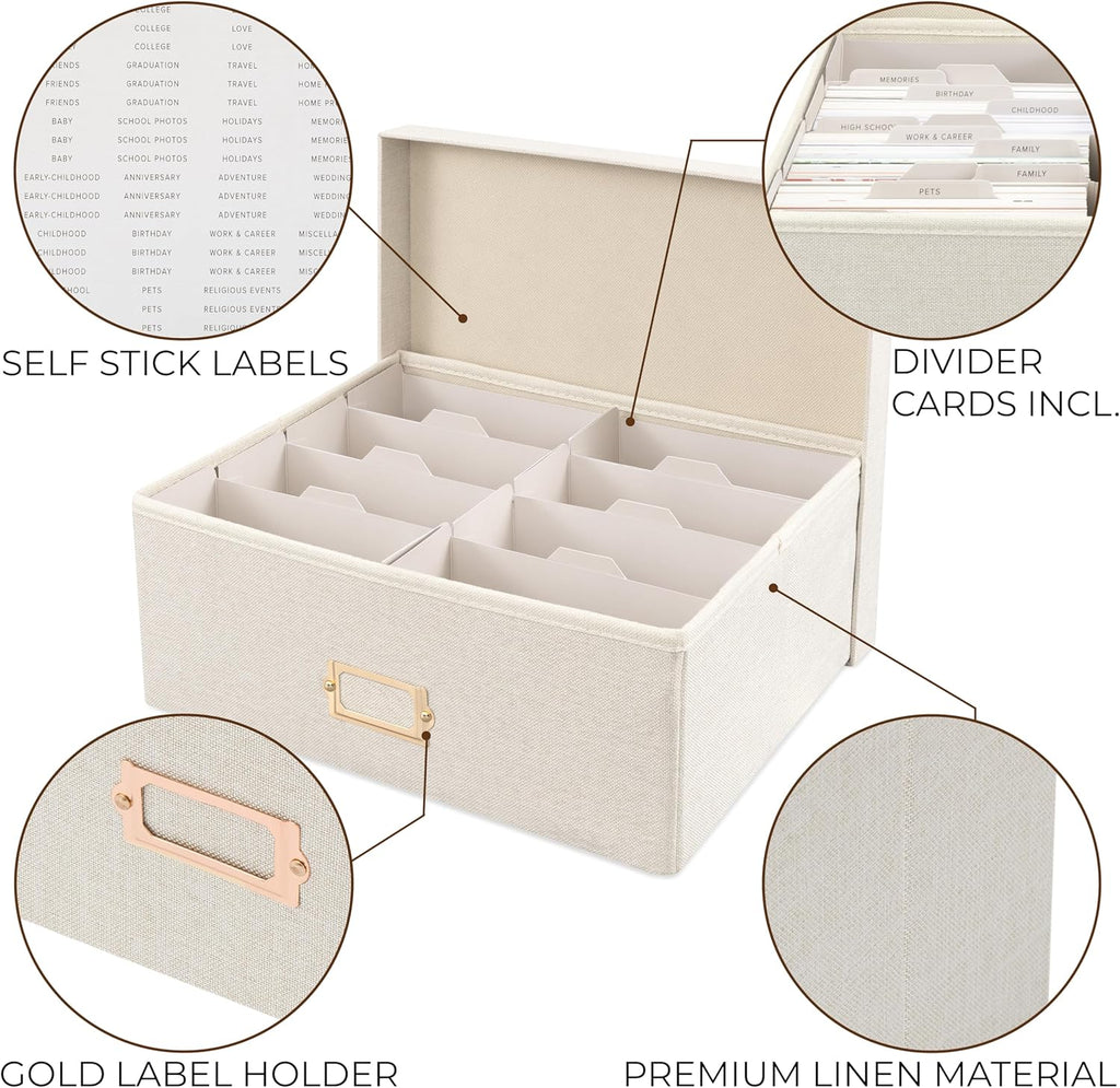 Linen Beige Storage Basket — 4x6 - View 6