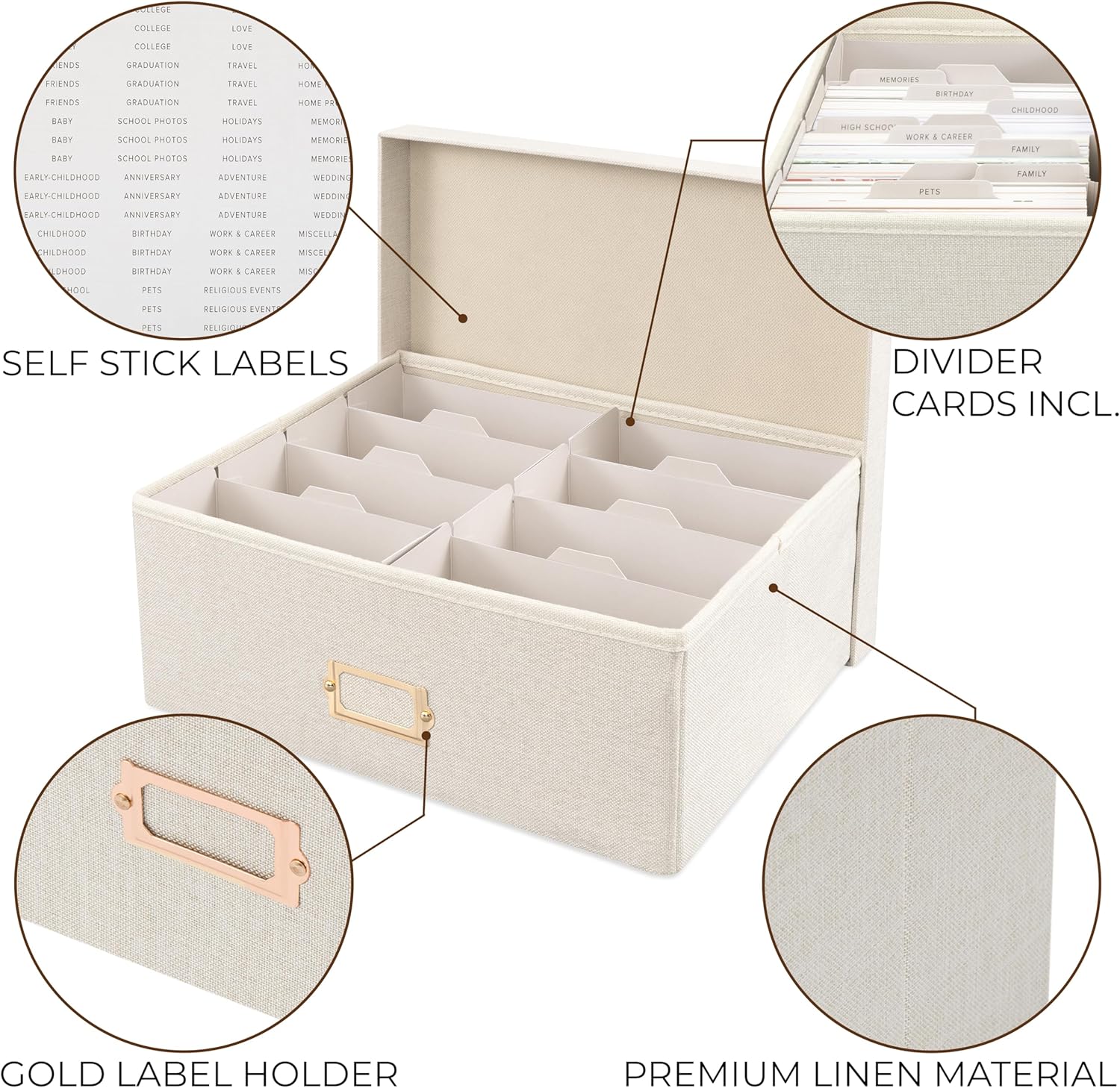 Linen Beige Storage Basket — 4x6 - View 6