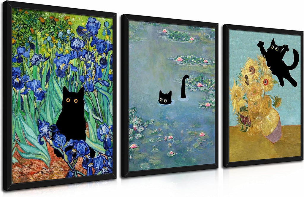 Framed Black Wall Art — 12x16 — Black Wood Framed 16x24 in