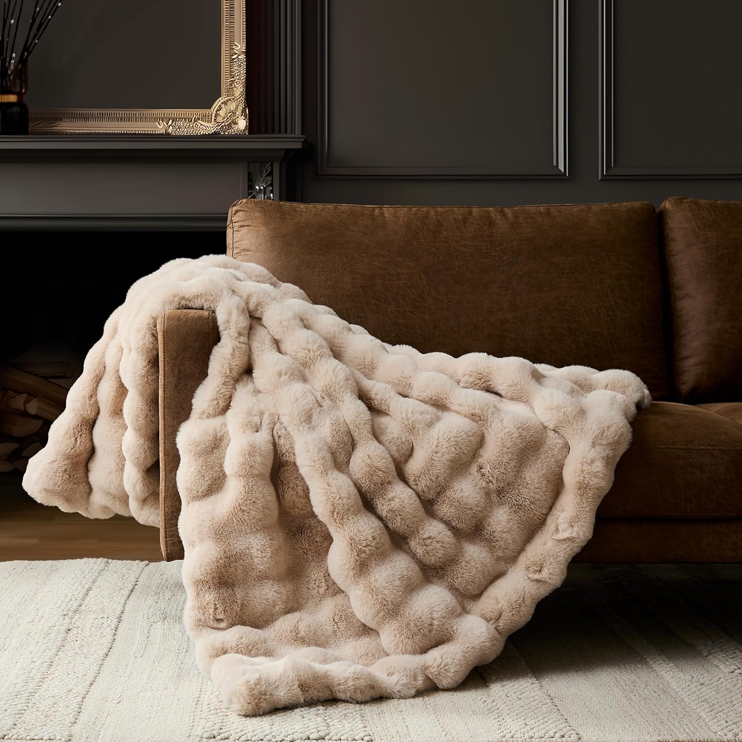 Luxe Beige Throw Pillow — 50" — Solid - Beige