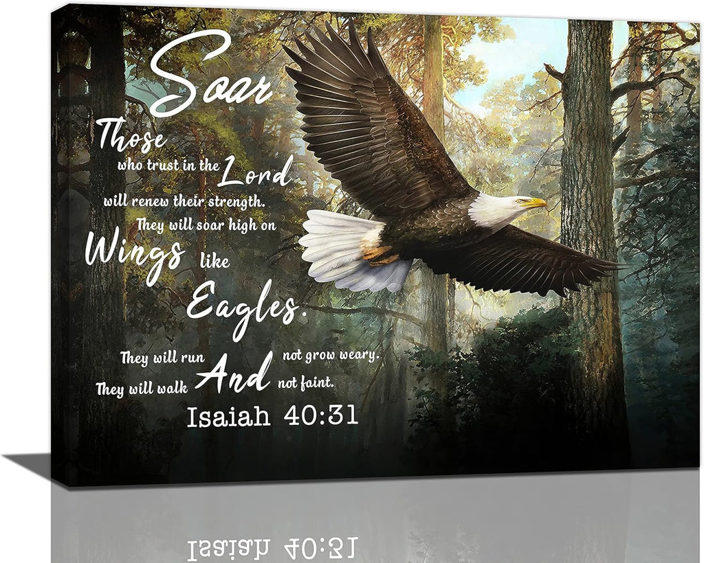 Framed Modern Metal Wall Art — 12" — Eagle-2