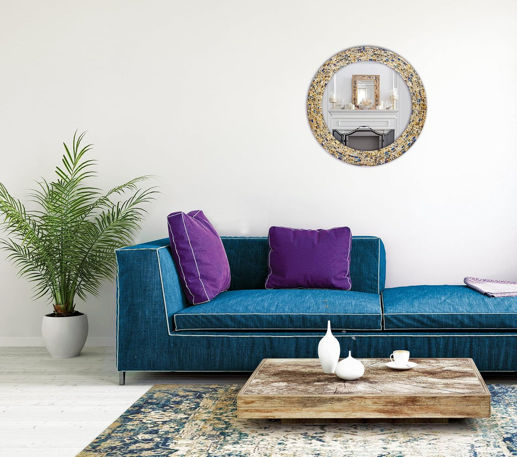 Round Luxe Beige Wall Mirror — 24" - View 5
