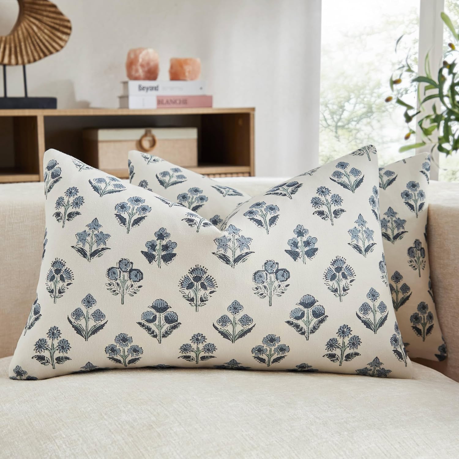 Boho Blue Pillow Cover — 18" — Dusty Blue