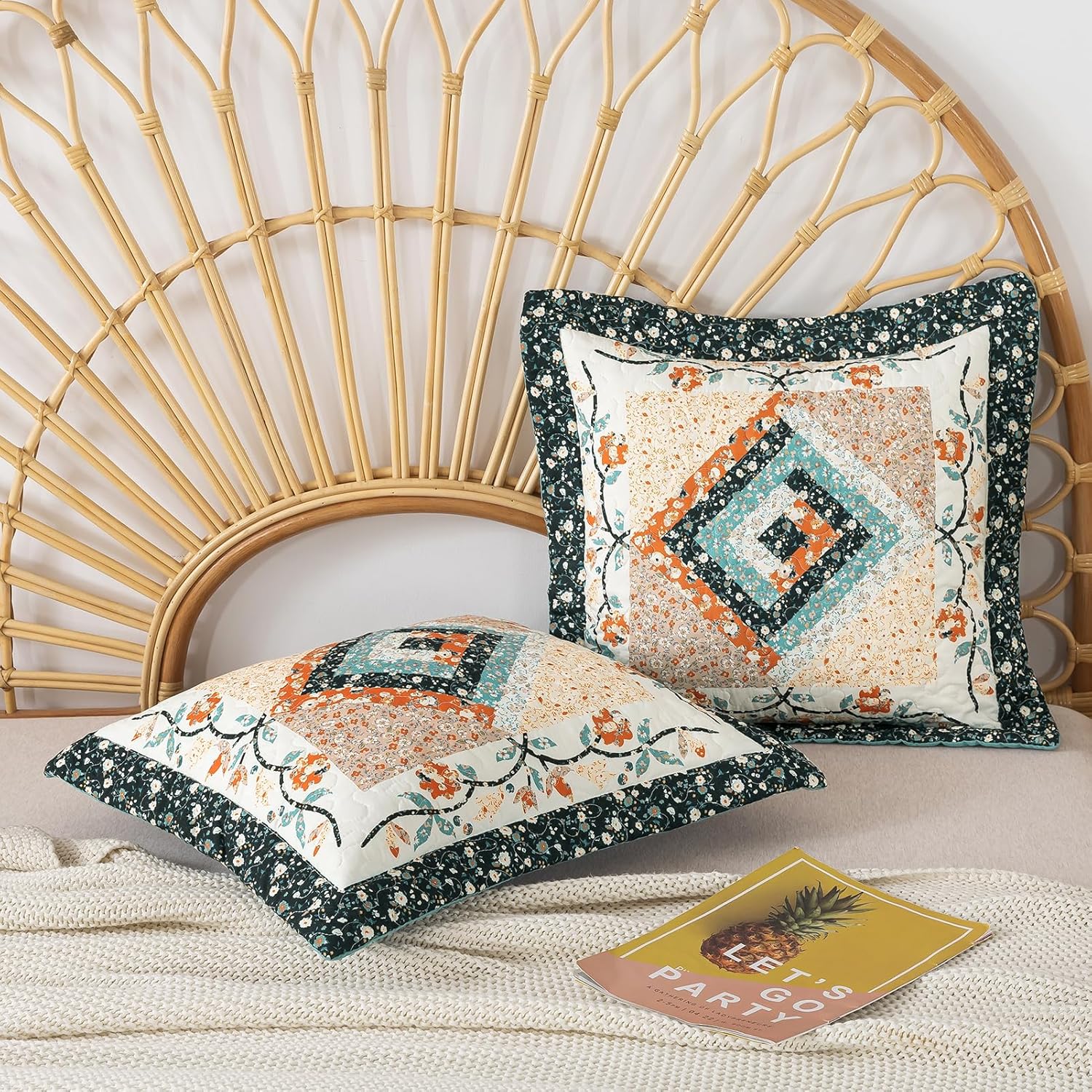 Boho Blue Throw Pillow Cover — 18" — Blue