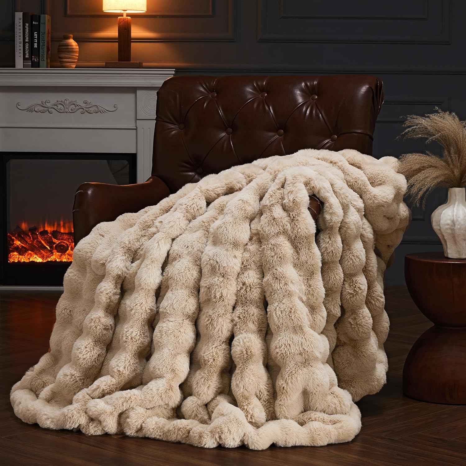Luxe Beige Throw Pillow — 50" — Naked Color