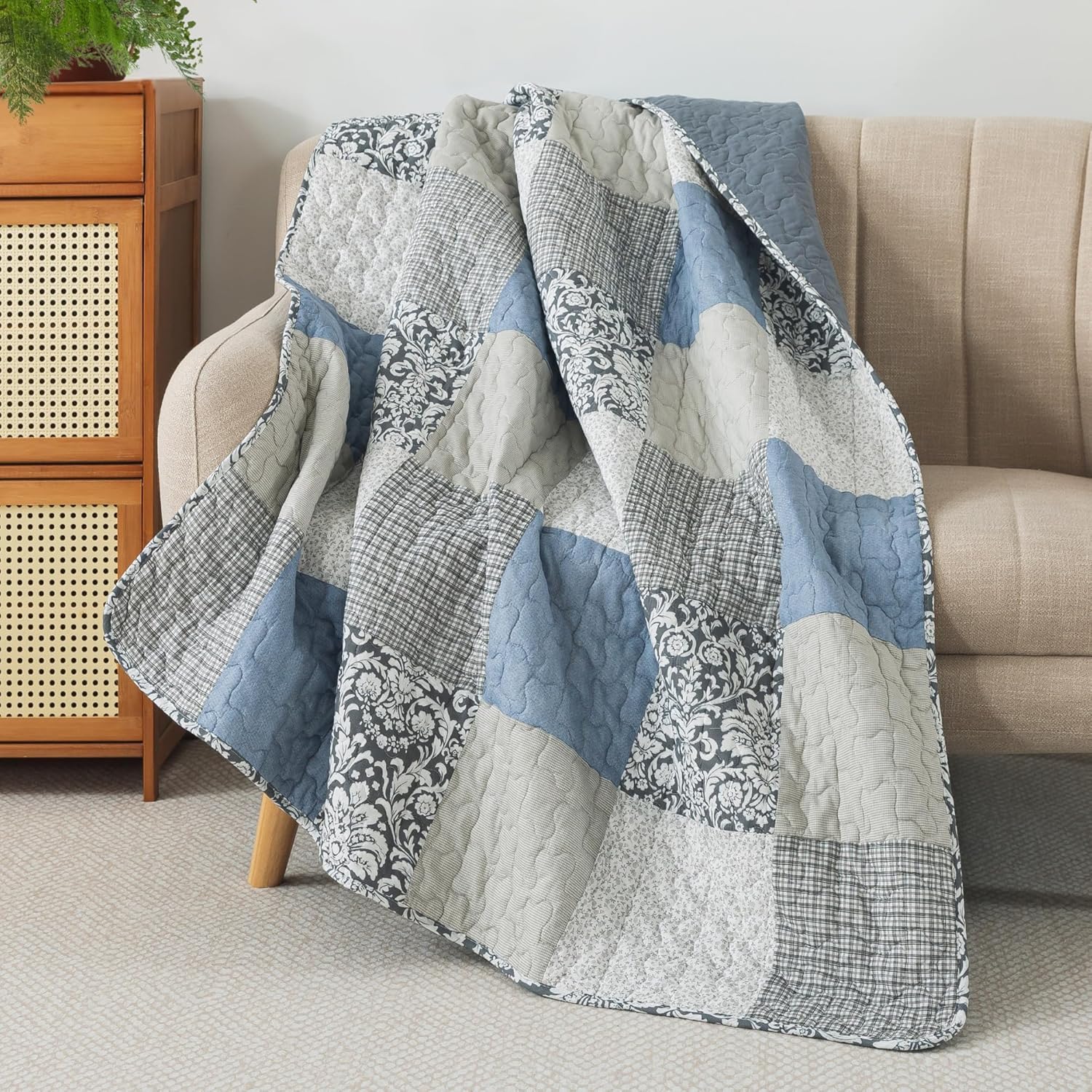 Farmhouse Blue Throw Pillow — 50" — Sweet Dreams