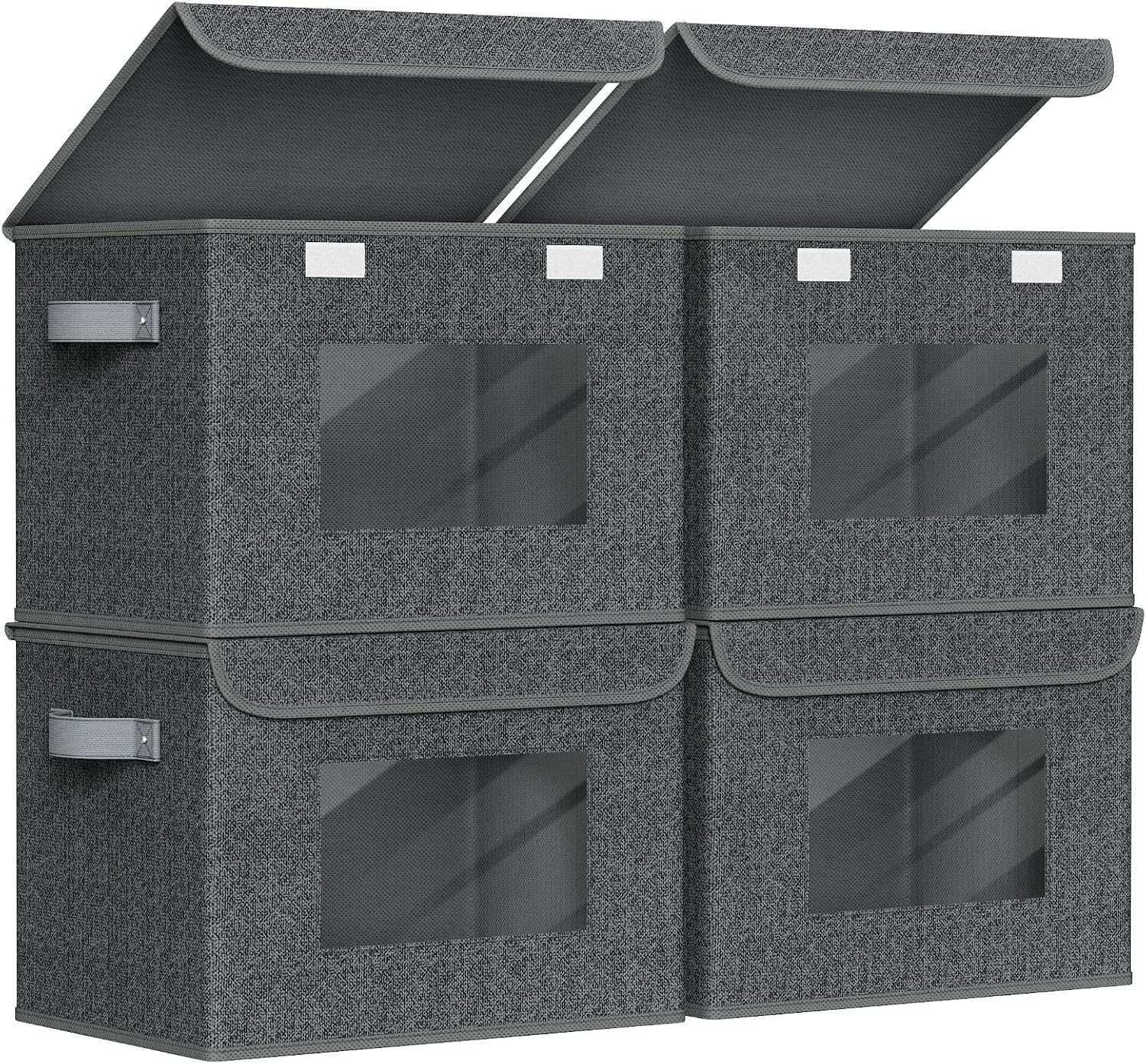 Beige Storage Bin — 12" — Black Pattern