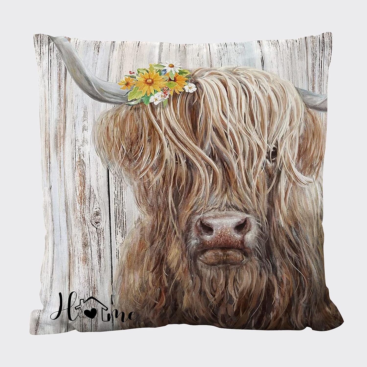 Boho Fabric Throw Pillow Cover — 18x18 — 02highland