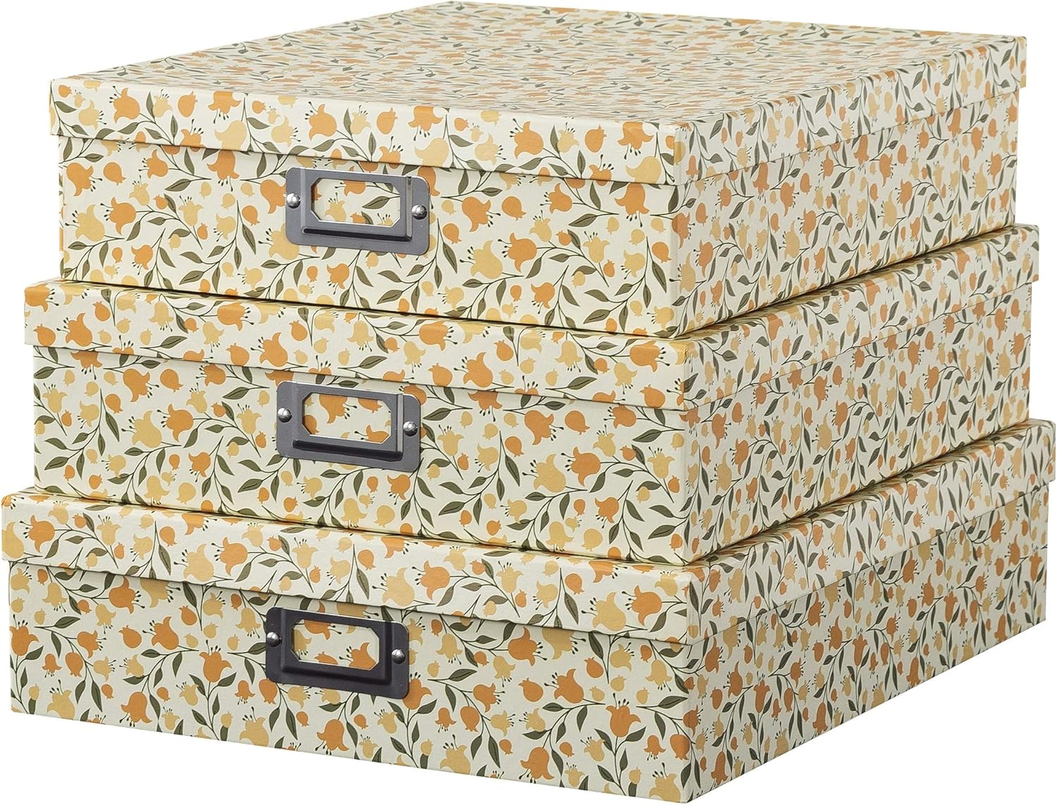 Metal Storage Basket — Set of 3 — Floral Dance