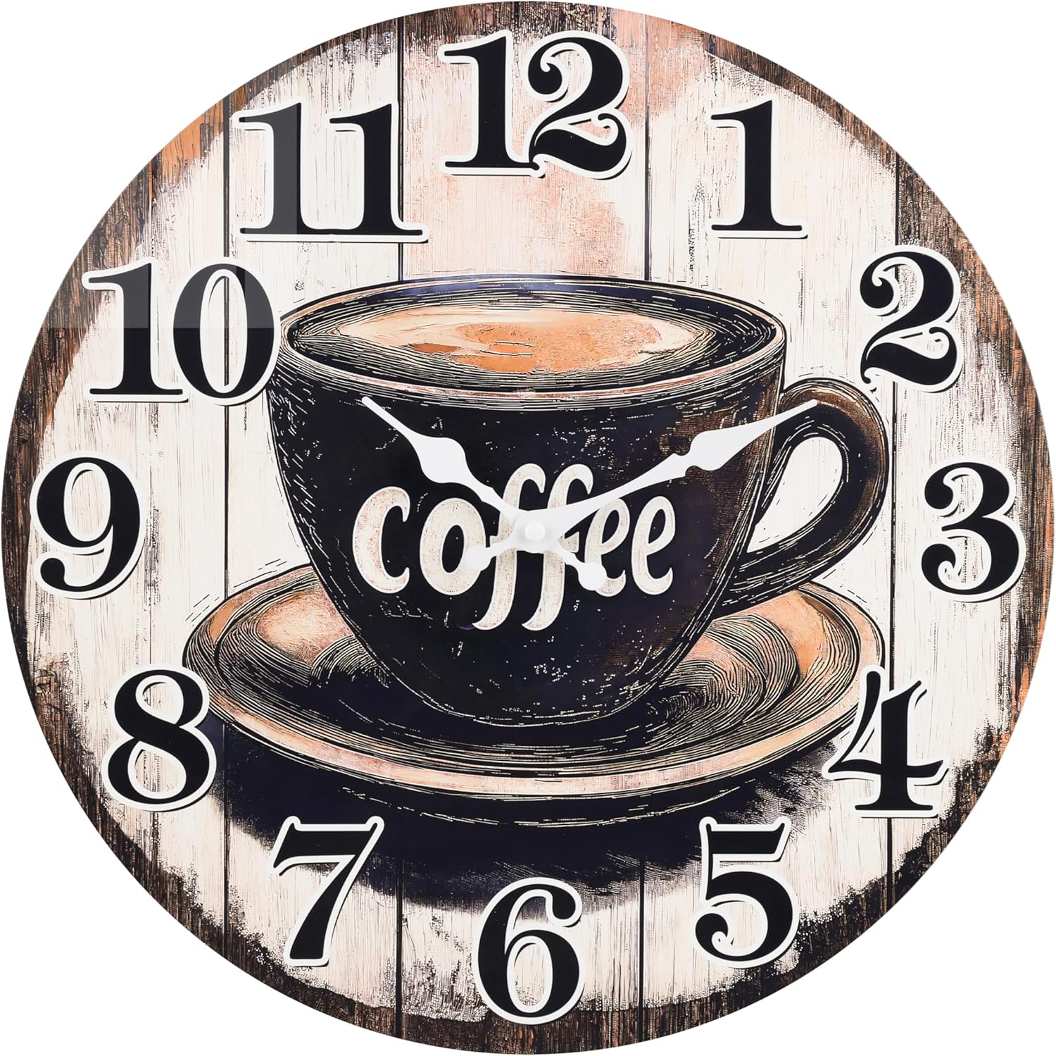 Battery Operated Brown Wall Clock — 14" — Coffee