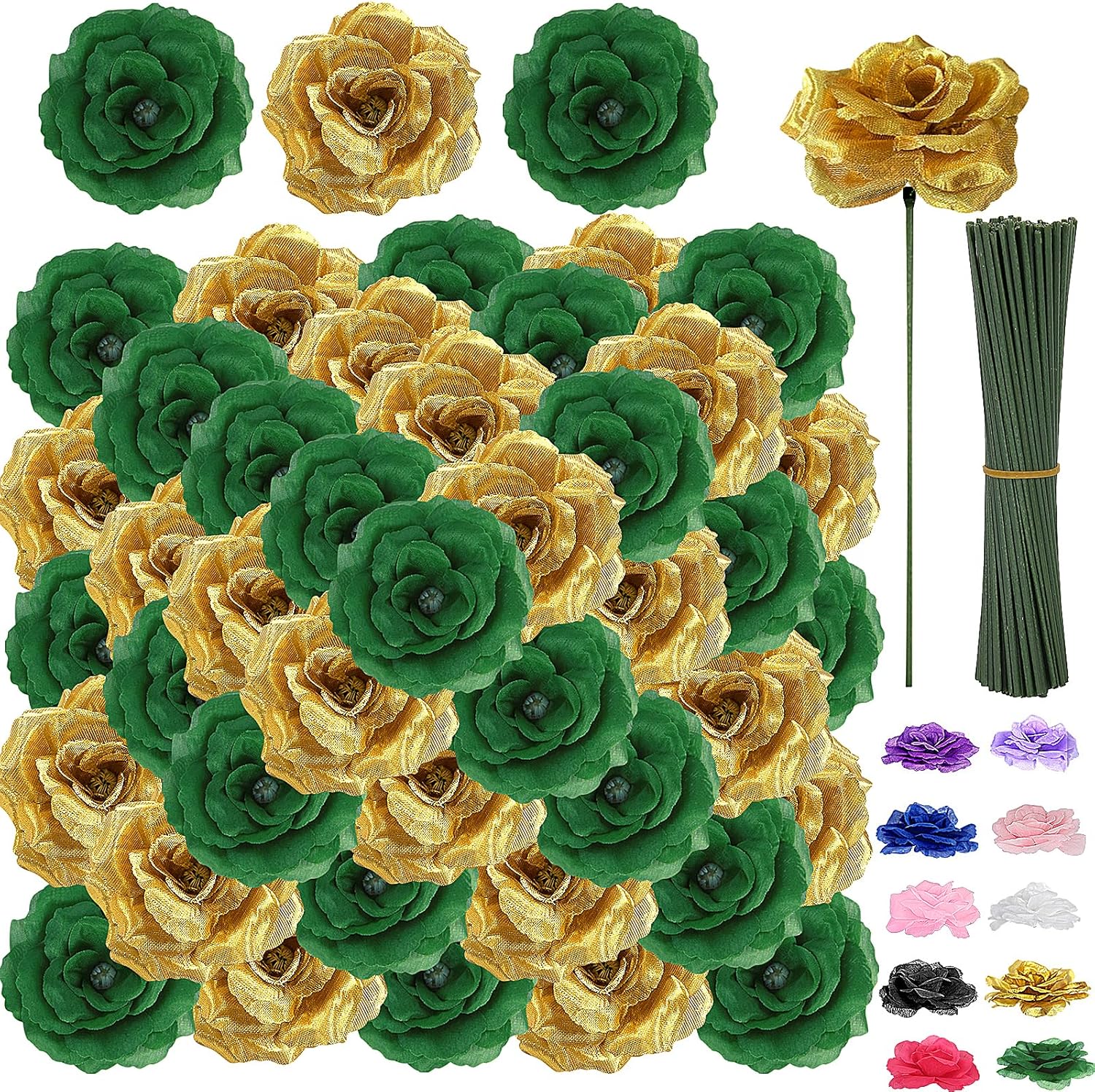 Black Artificial Flowers — Green-gold