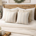 Linen Boho Fabric Throw Pillow Cover — 18" - View 7