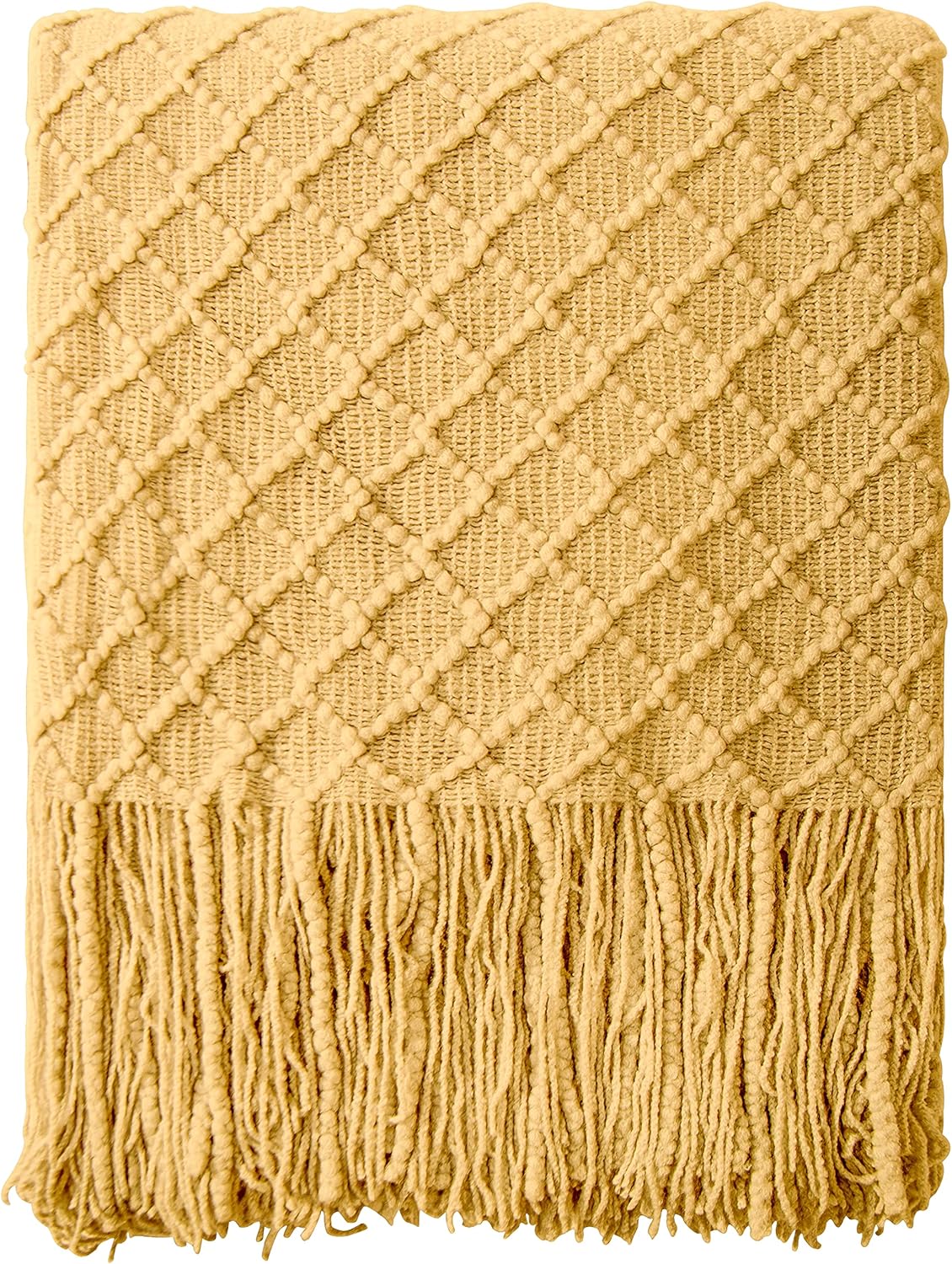 Boho Beige Throw Pillow — 51" — Yellow