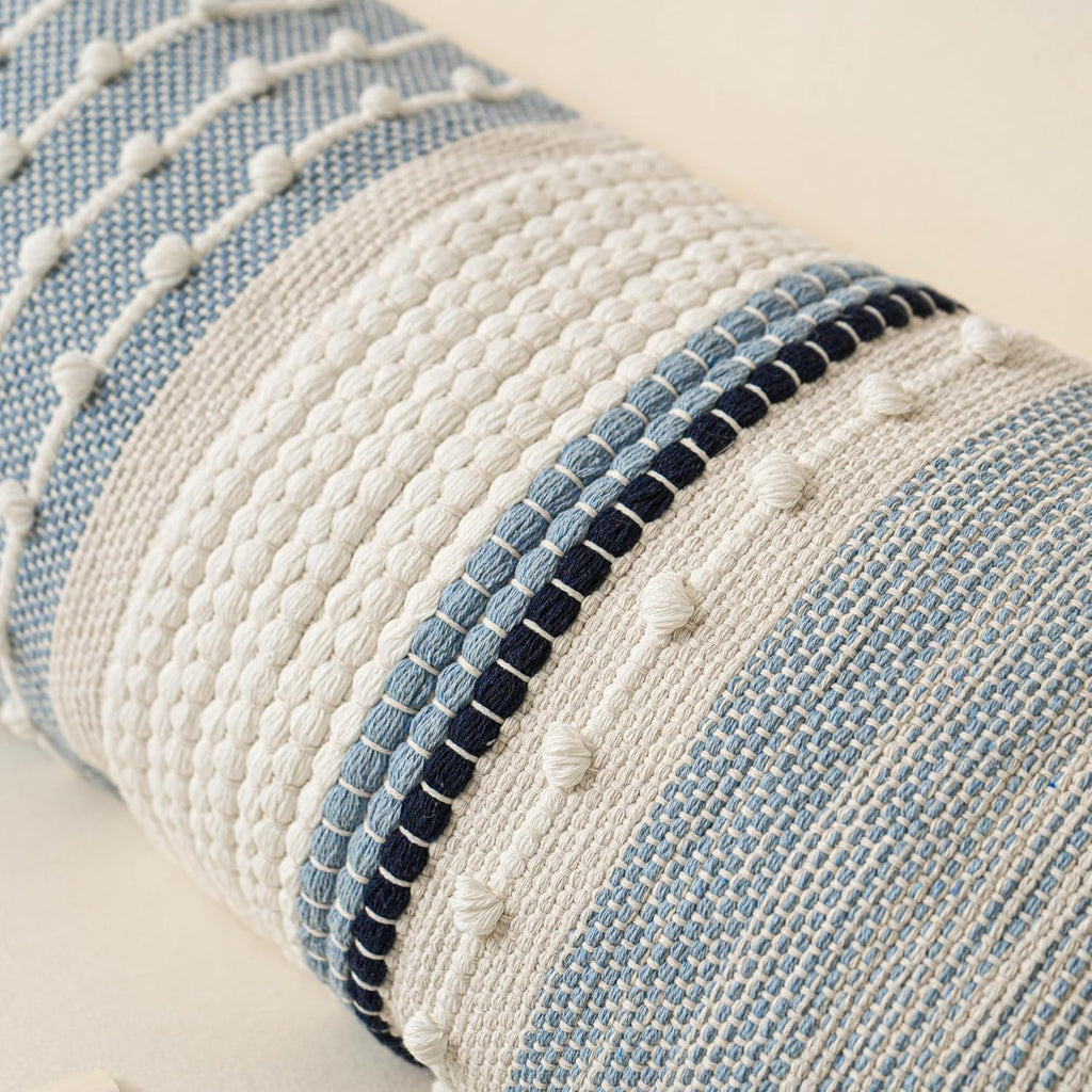 Lumbar Boho Blue Pillow Cover — 36" - View 7