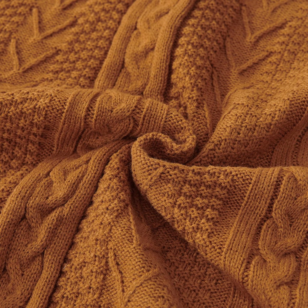 Knit Beige Throw Pillow — 50" - View 8