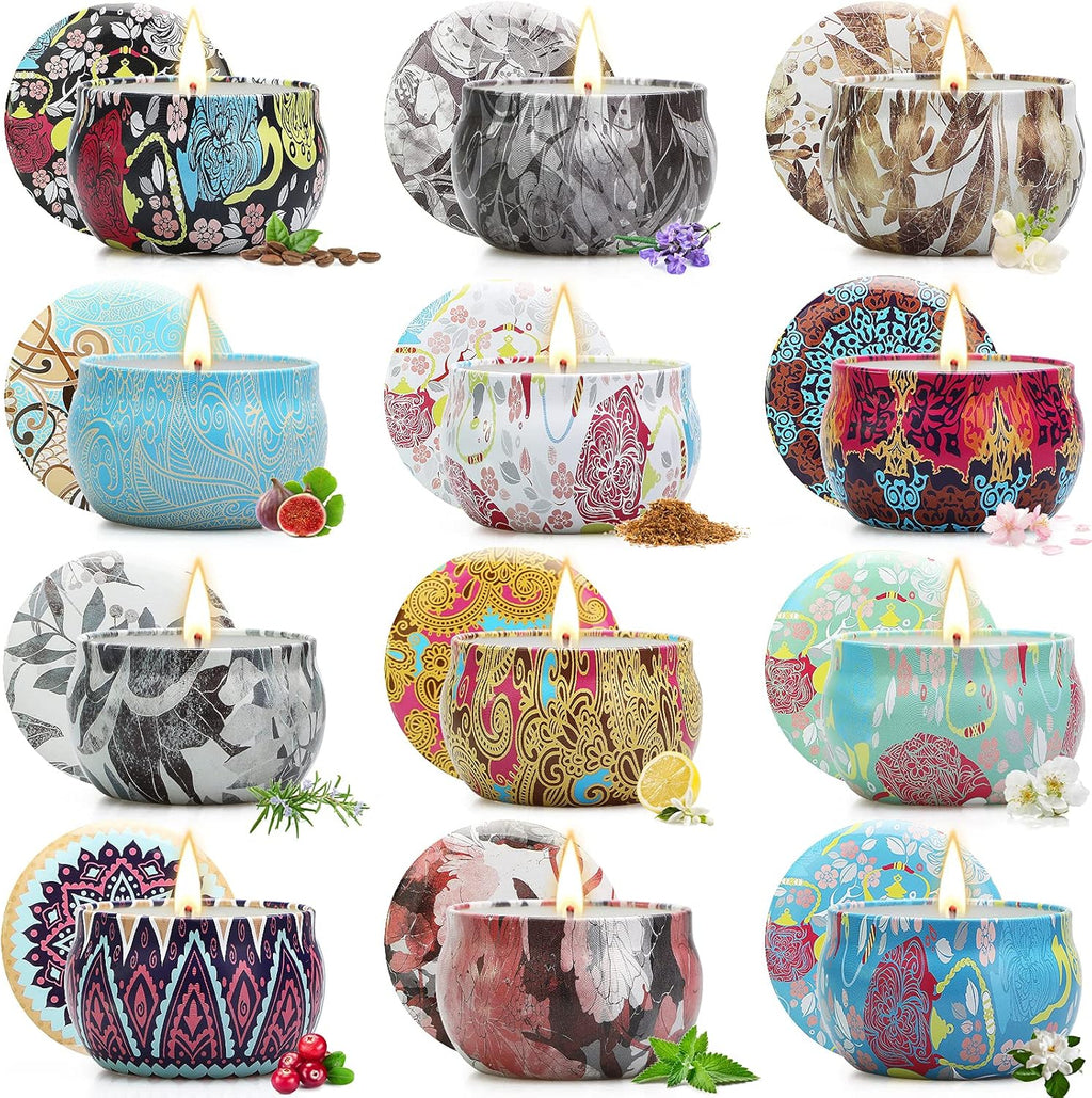 Metal Scented Candle — 12-Pack Scented Gift Set
