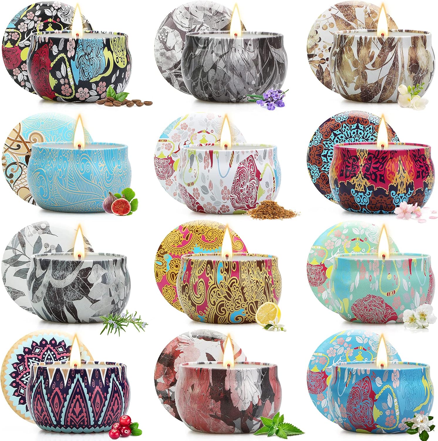 Metal Scented Candle — 12-Pack Scented Gift Set