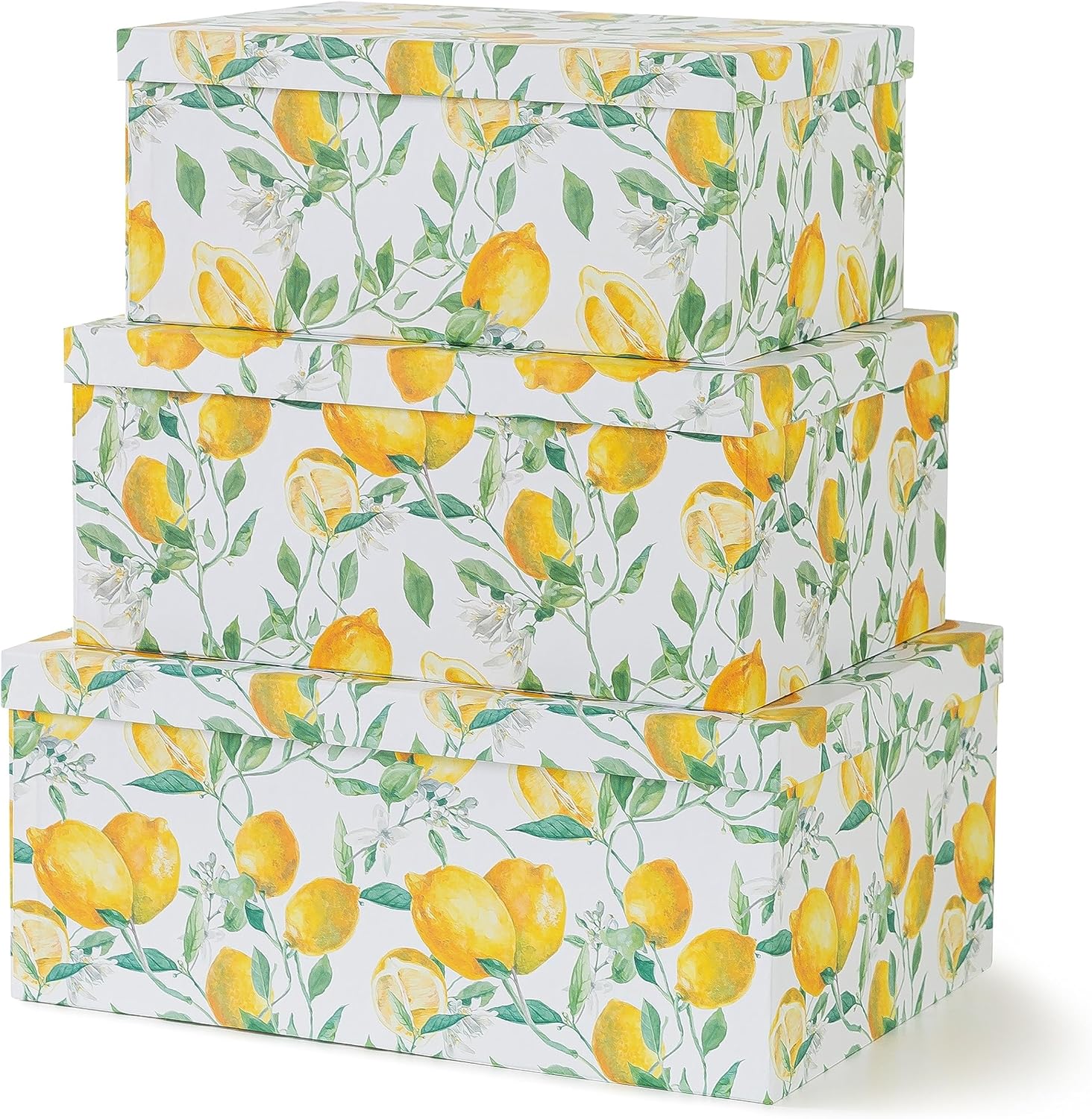 Yellow Storage Basket — Set of 3 — Zesty Lemons
