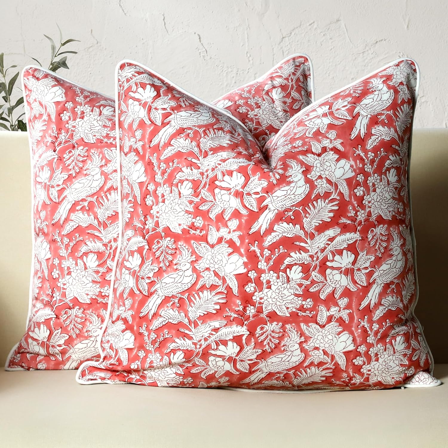 Boho Blue Throw Pillow Cover — 20" — 18" x 18" (Pack of 2)