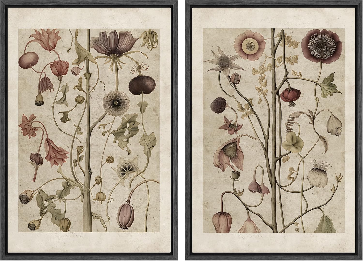 Modern Framed Wall Art — 24" — 16"x24"x2 Panels Black