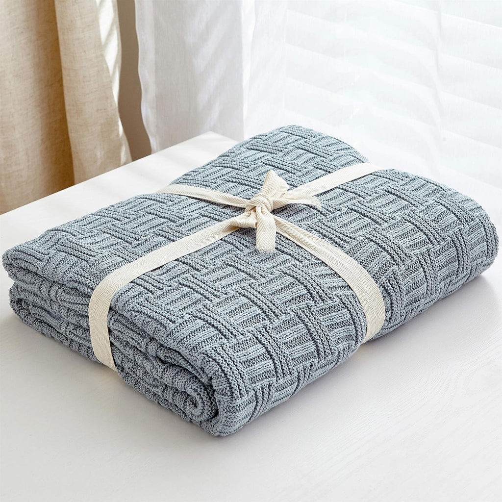 Knit Boho Beige Throw Pillow — 50" - View 2