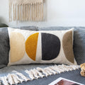 Lumbar Boho Black Pillow Cover — 20" — Black Mustard