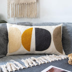 Lumbar Boho Black Pillow Cover — 20" — Black Mustard