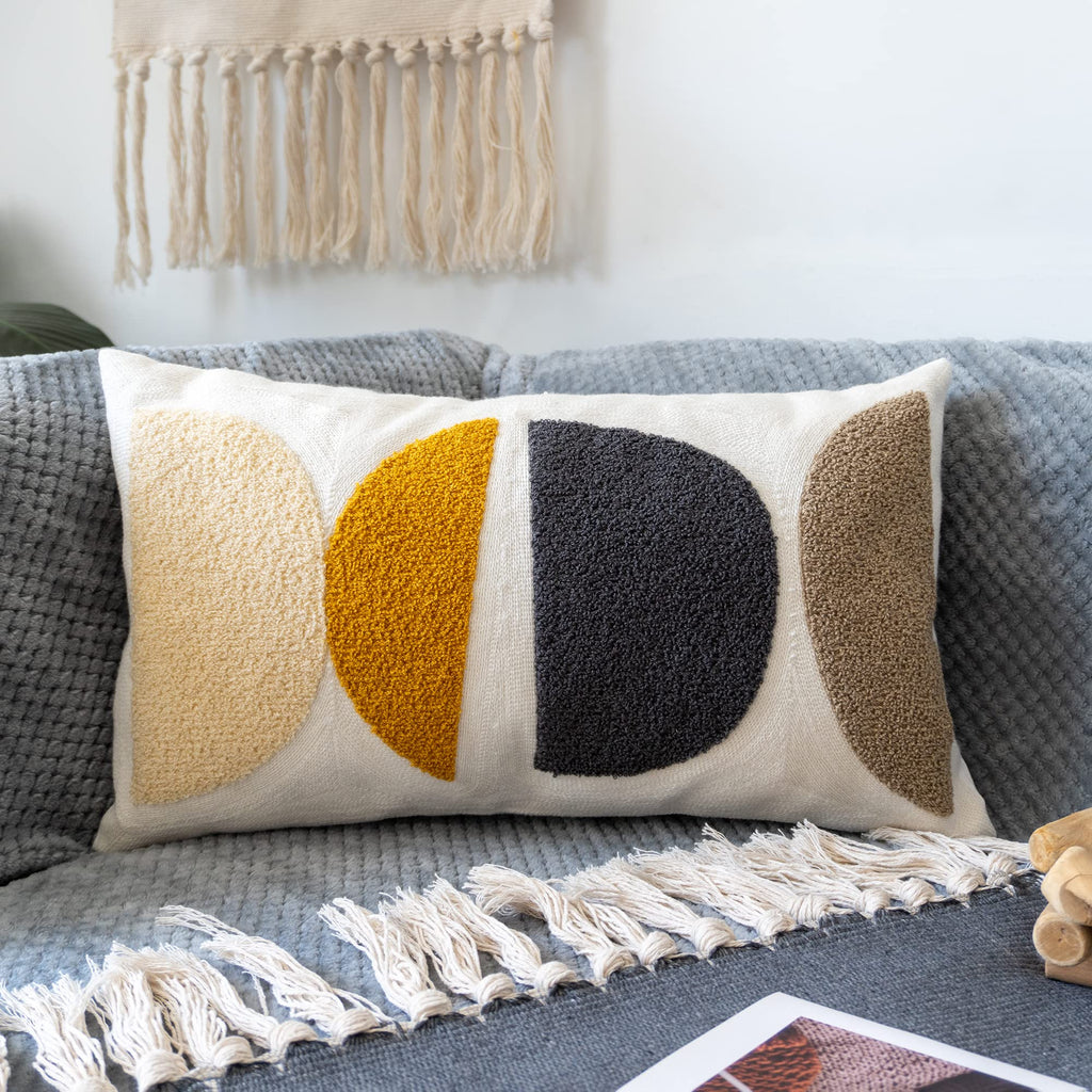 Lumbar Boho Black Pillow Cover — 20"