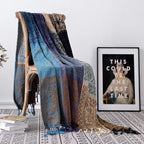 Chenille Boho Black Throw Pillow — 60" - View 2