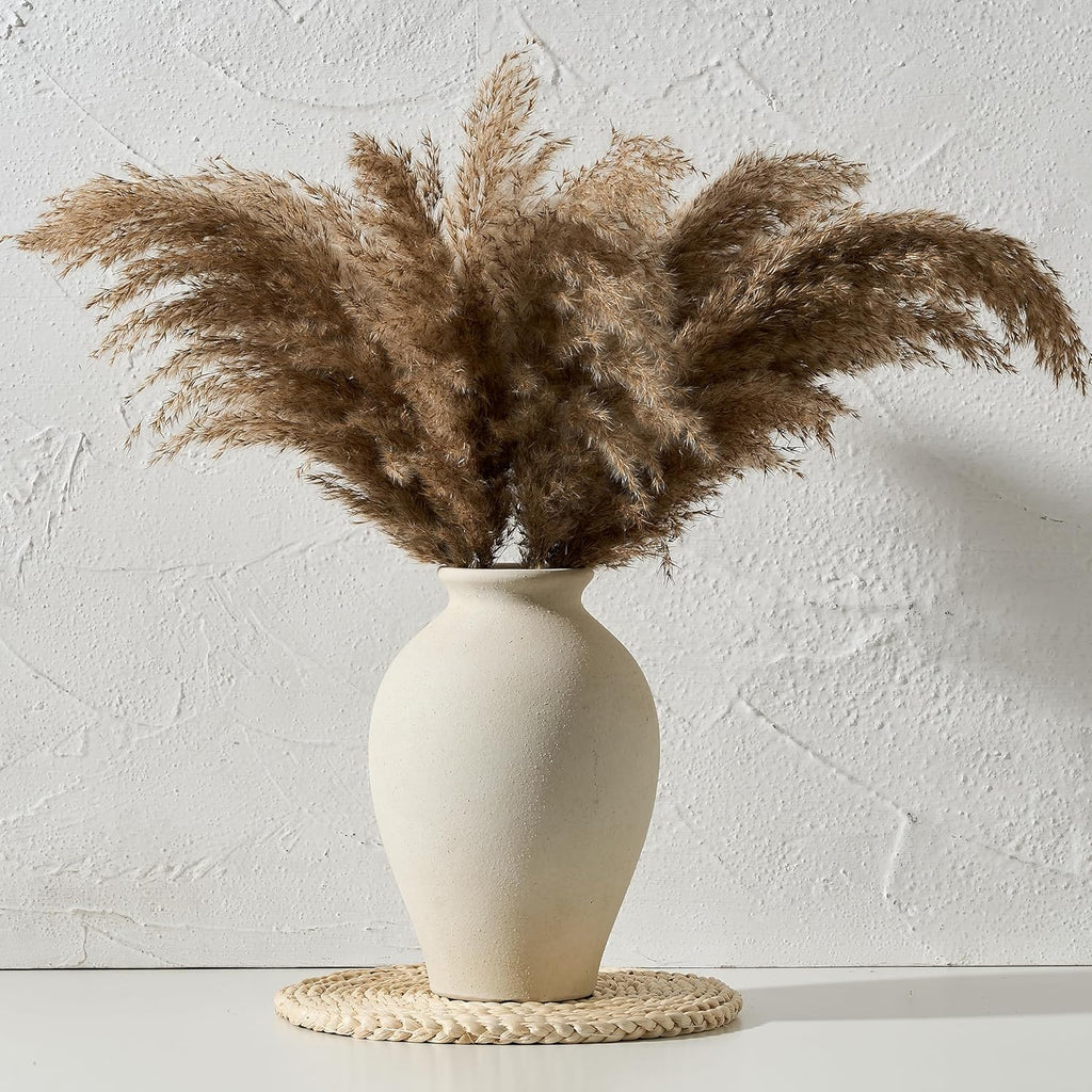 Boho Beige Flower Vase — 6" — 1009-white