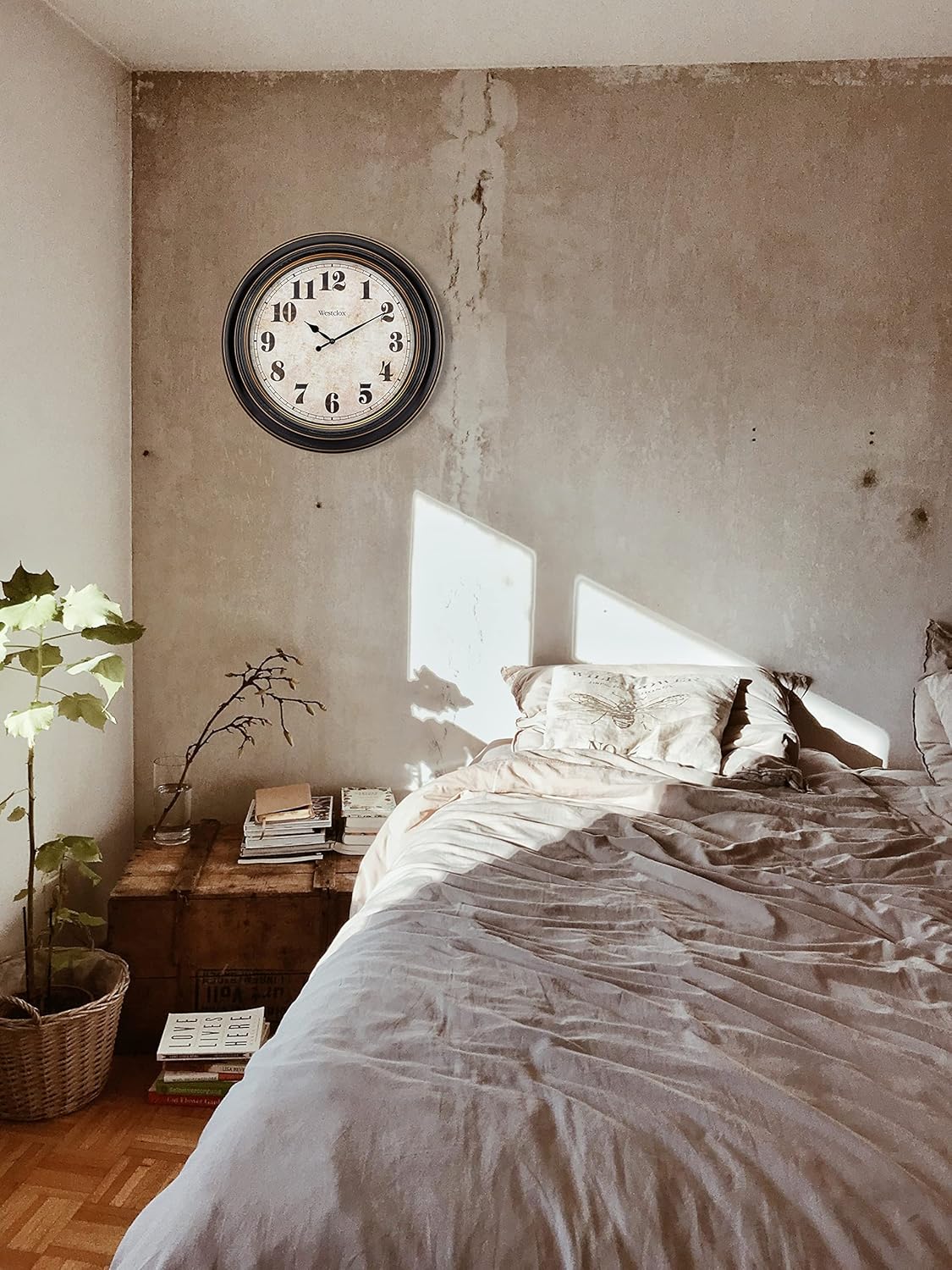Battery-Operated Farmhouse Black Wall Clock — 24" - View 6