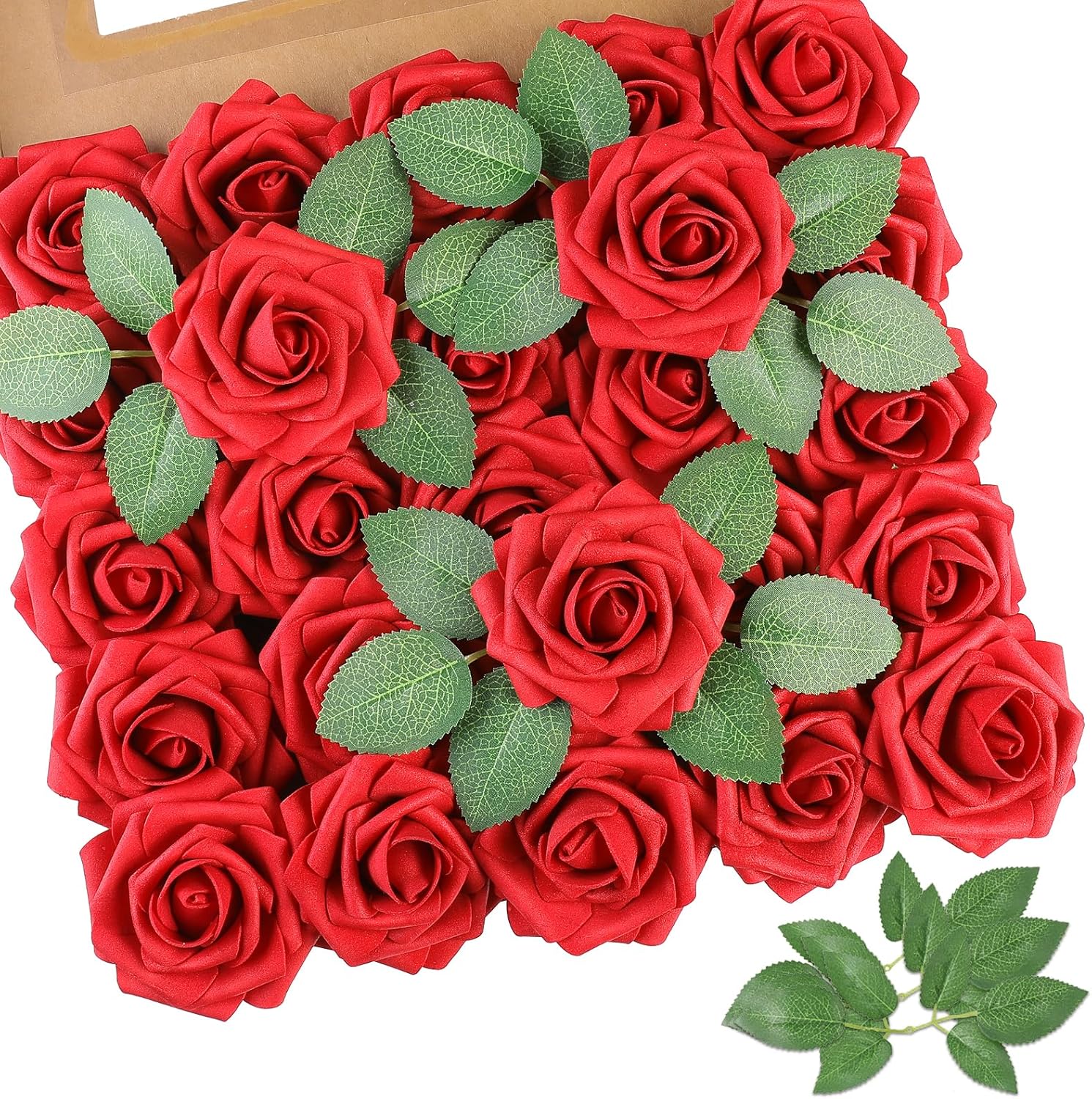 Beige Artificial Flowers — Red