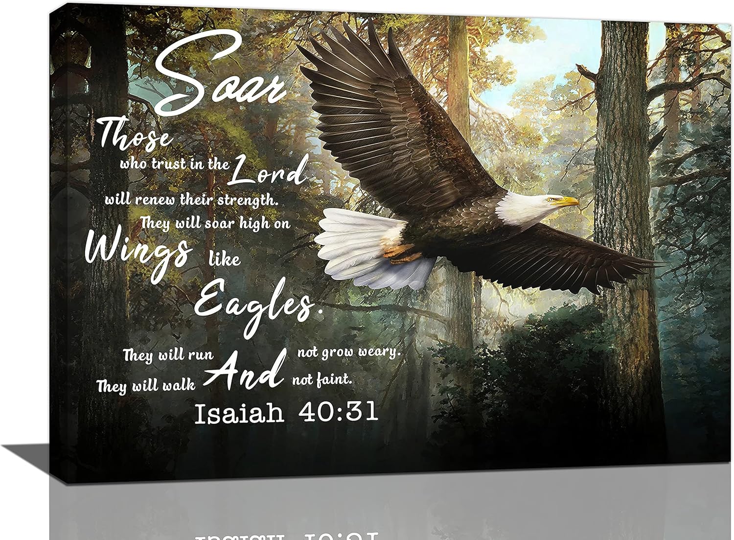 Framed Modern Metal Wall Art — 12" — Eagle-2