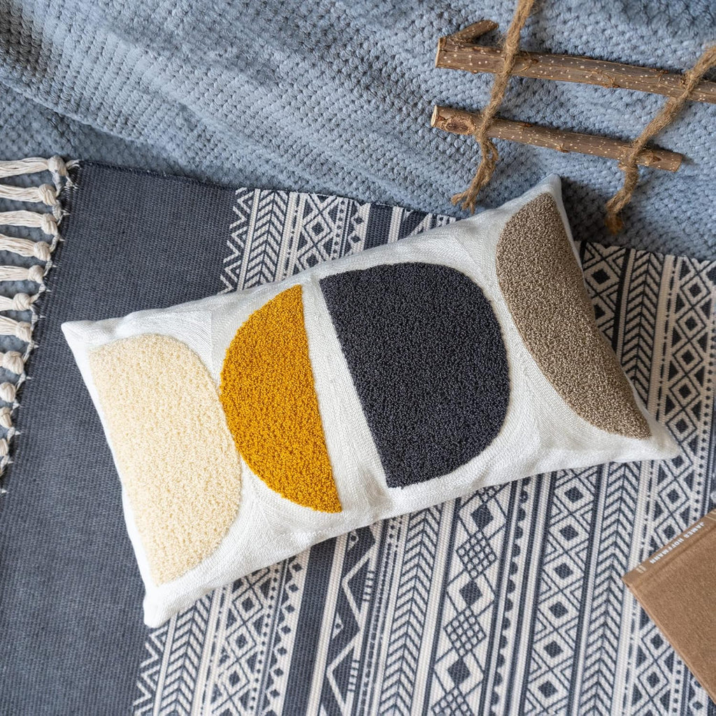 Lumbar Boho Black Pillow Cover — 20" - View 2