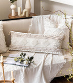 Lumbar Boho Beige Throw Pillow Cover — 36" - View 15