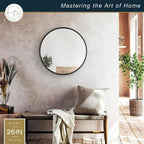 Round Modern Black Mirror — 26" - View 2