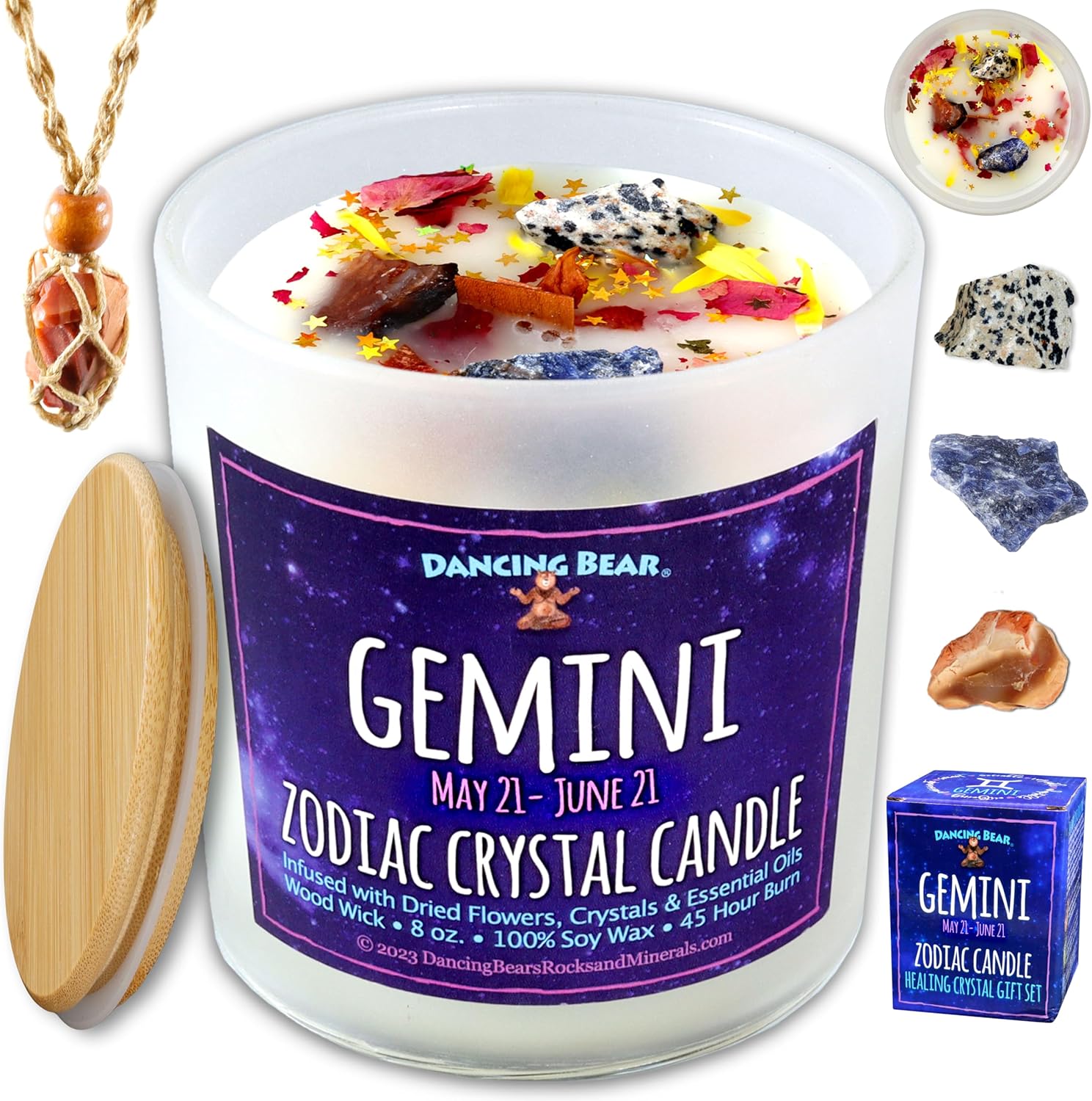 Scented Luxe Wood Candle — Gemini Zodiac Candle