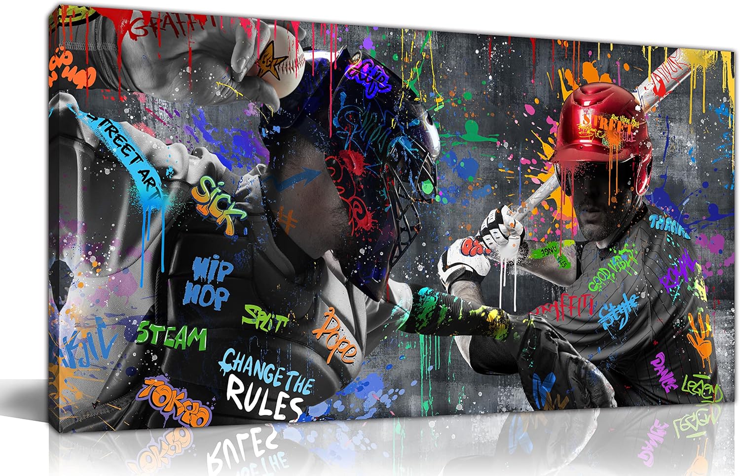 Black Canvas Wall Art — 59" — 59"L x 29"W