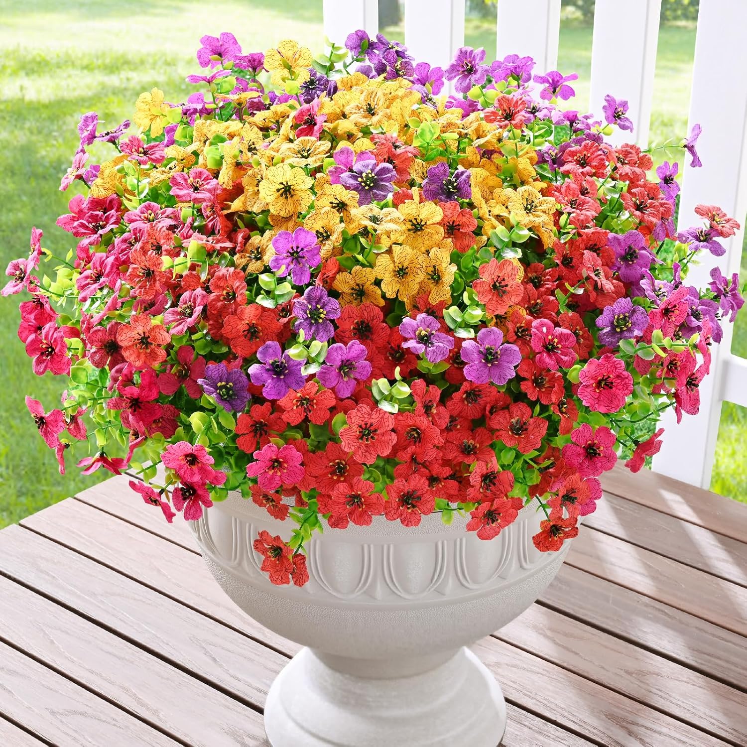 Green Faux Plant — Red&yellow&purple&purple-red