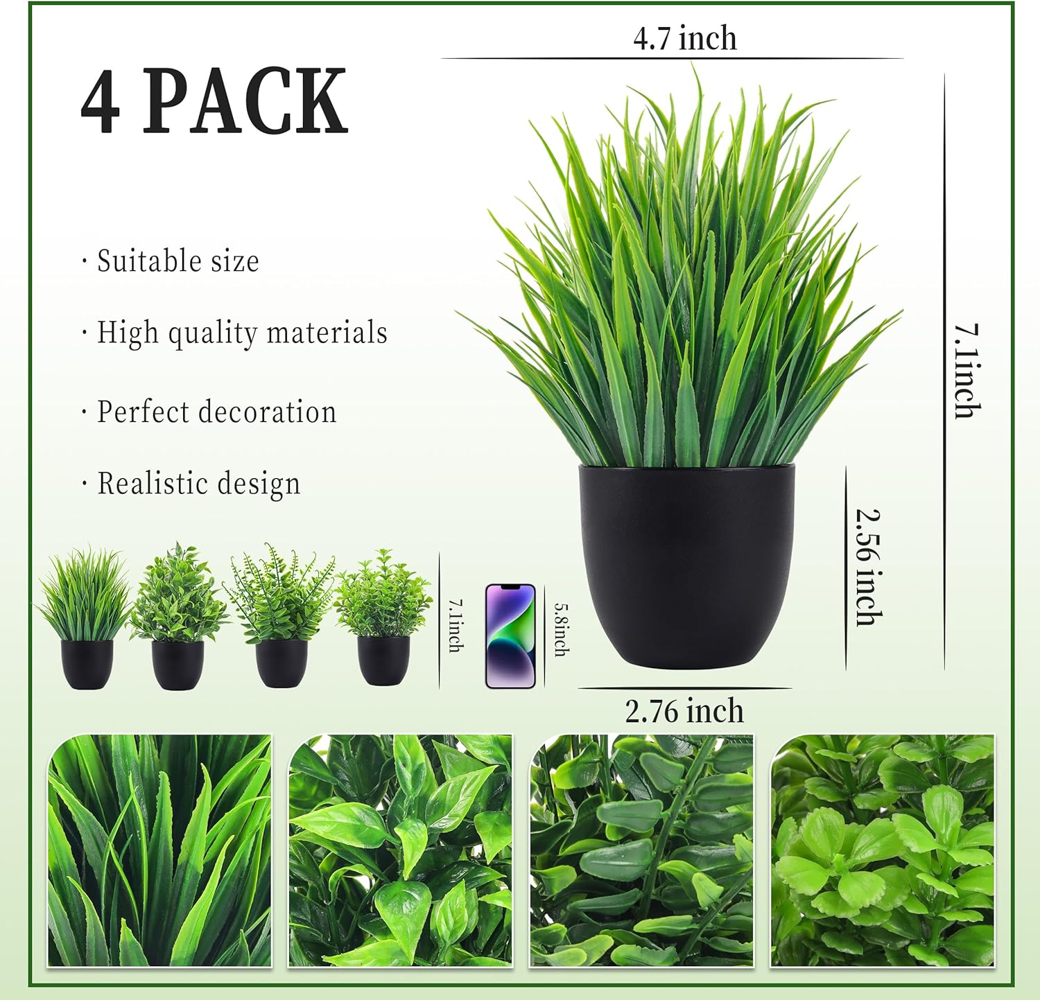 Green Faux Plant - View 3