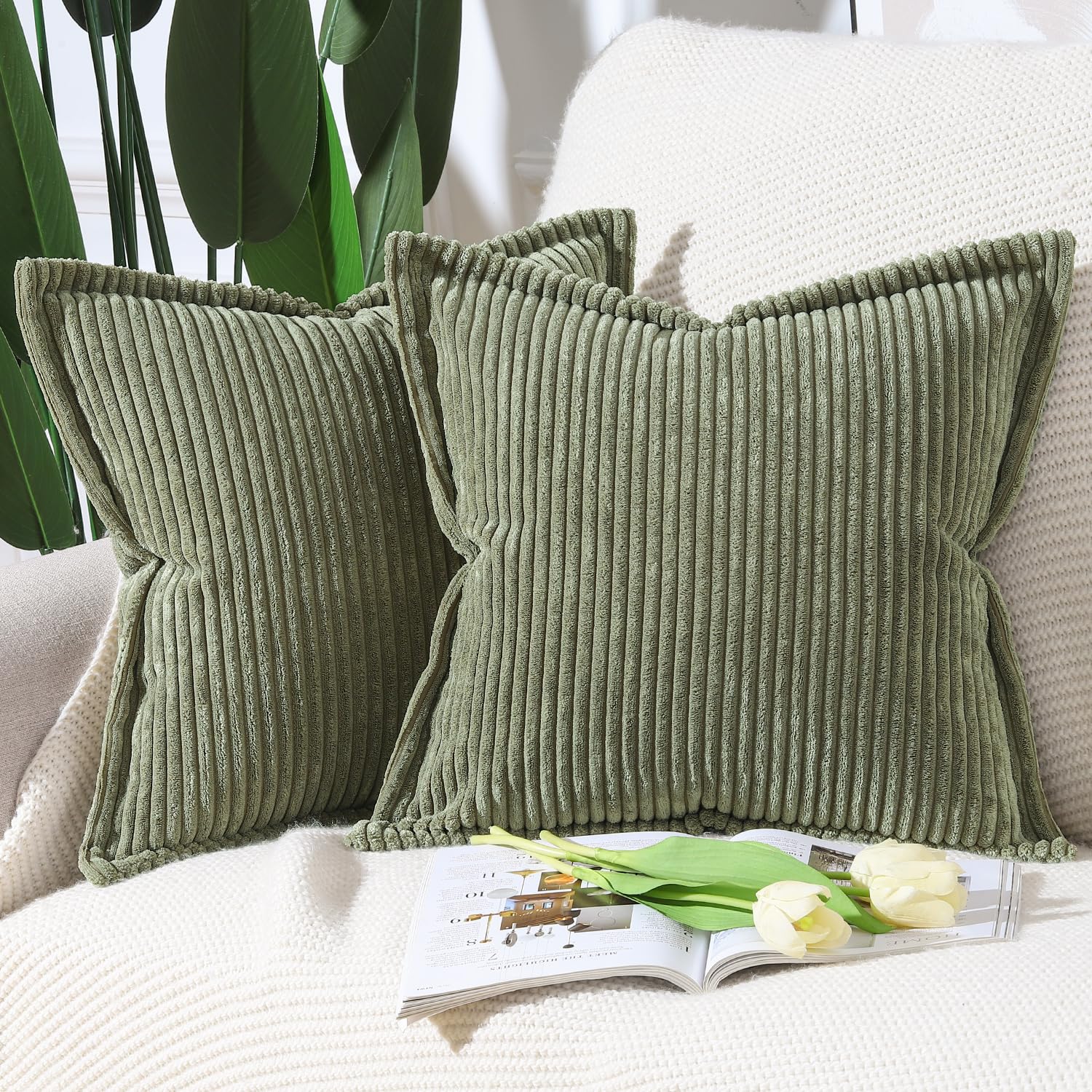 Boho Beige Throw Pillow Cover — 24"