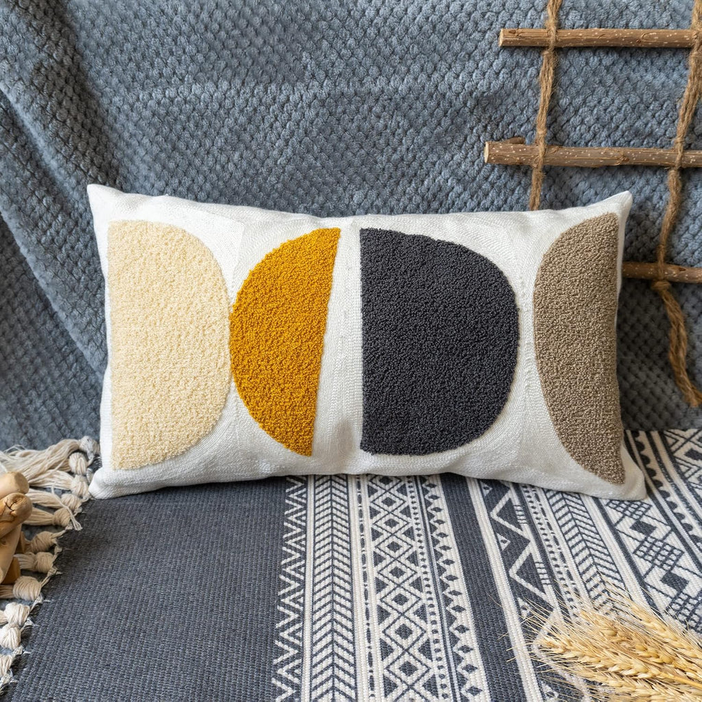 Lumbar Boho Black Pillow Cover — 20" - View 6