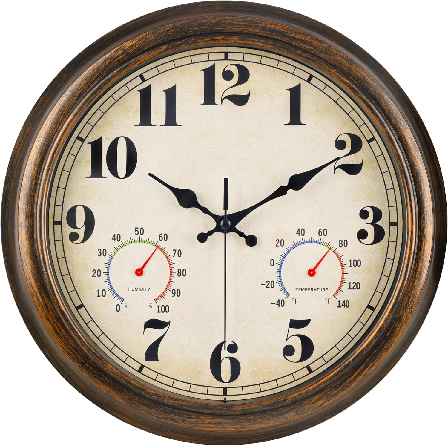Vintage Black Wall Clock — 13 Bronze