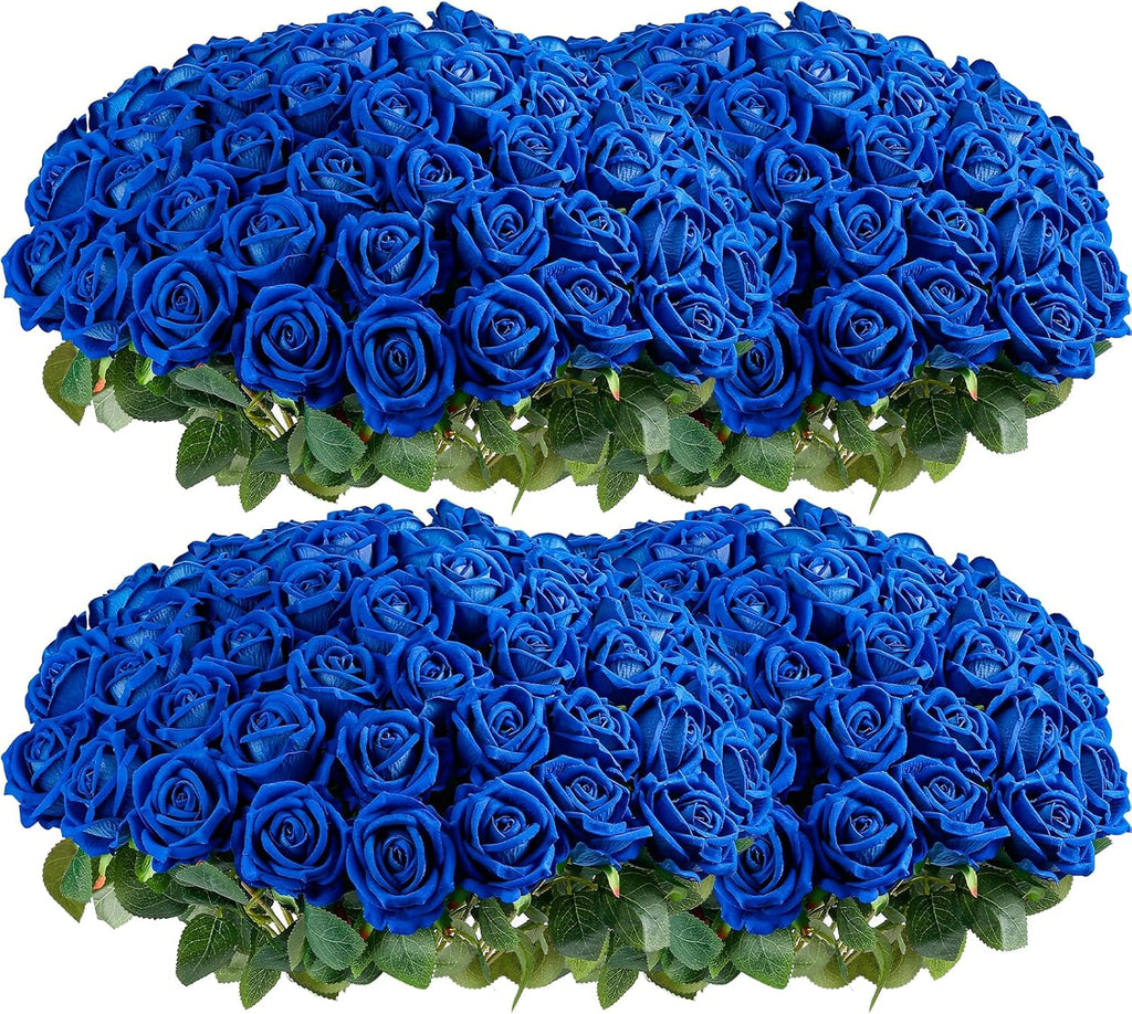 Velvet Luxe Black Artificial Flowers — Blue