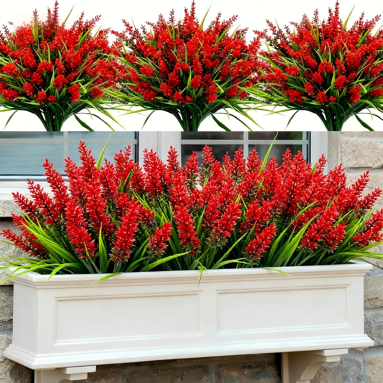Orange Artificial Plant — Red