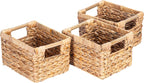 Rectangular Beige Basket — 14.5" — Water Hyacinth