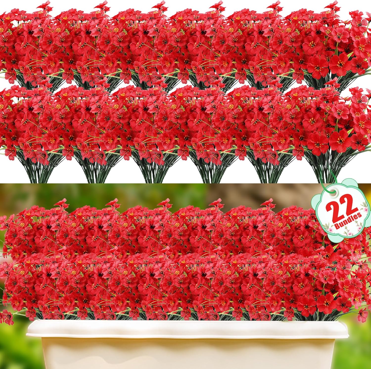 Blue Artificial Flowers — Red