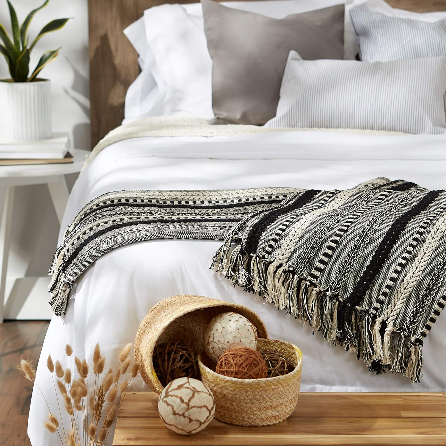 Beige Throw Pillow — 60" - View 5