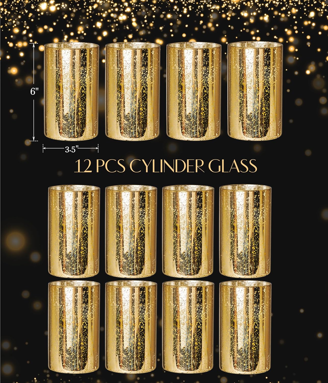 Luxe Gold Pillar Candle — Set of 12 - View 6